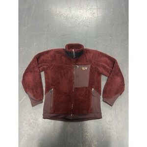 Mountain Hardwear Womens Monkey Fleece Jacket Red Sz Medium Deep Pile Full Zip
